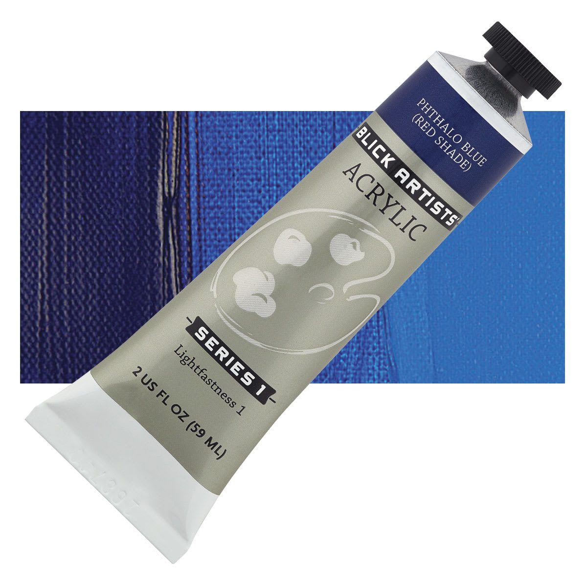 Blick Artists' Acrylic - Phthalo Blue (Red Shade), 2 oz tube and swatch