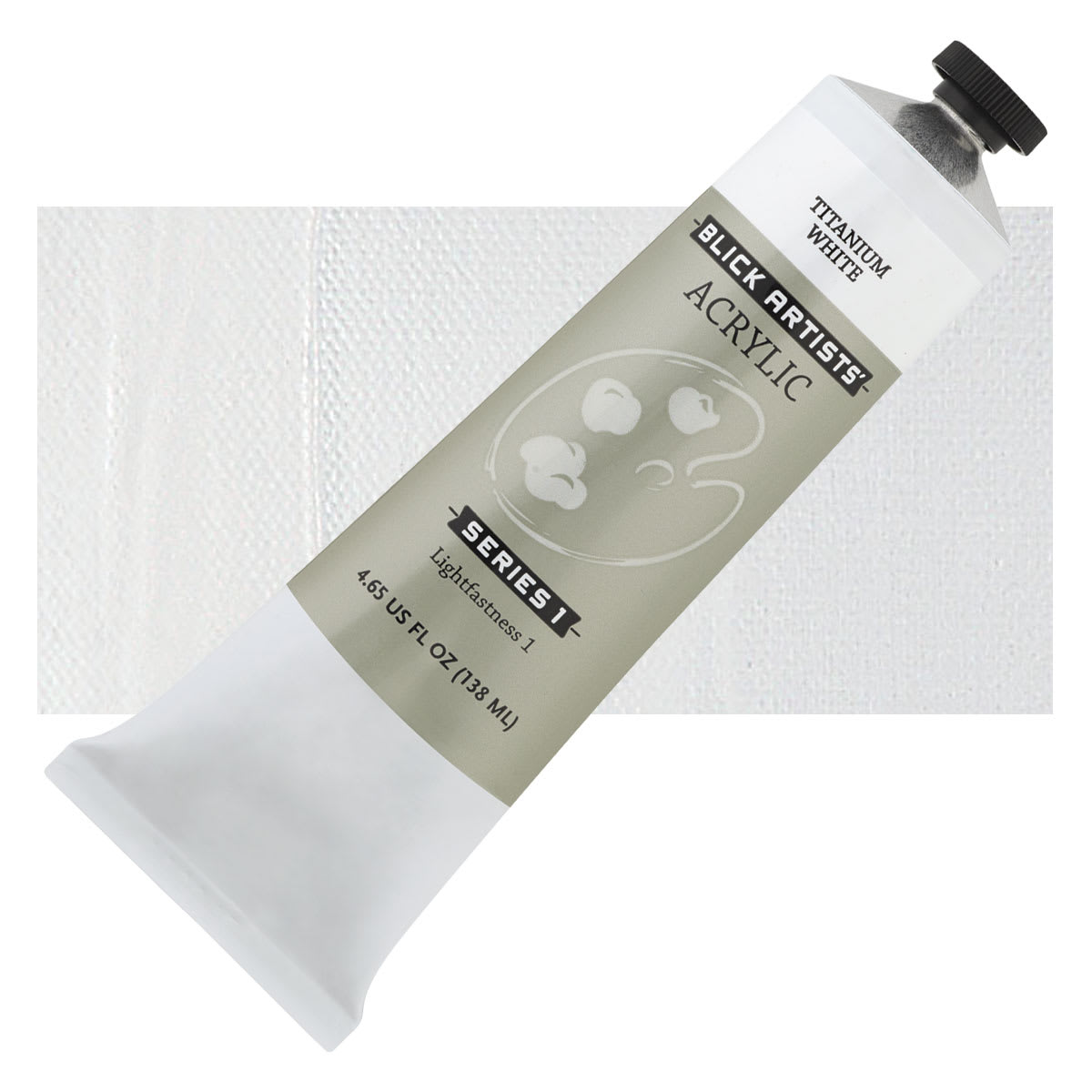 Blick Artists' Acrylic - Titanium White, 4.65 oz tube and swatch