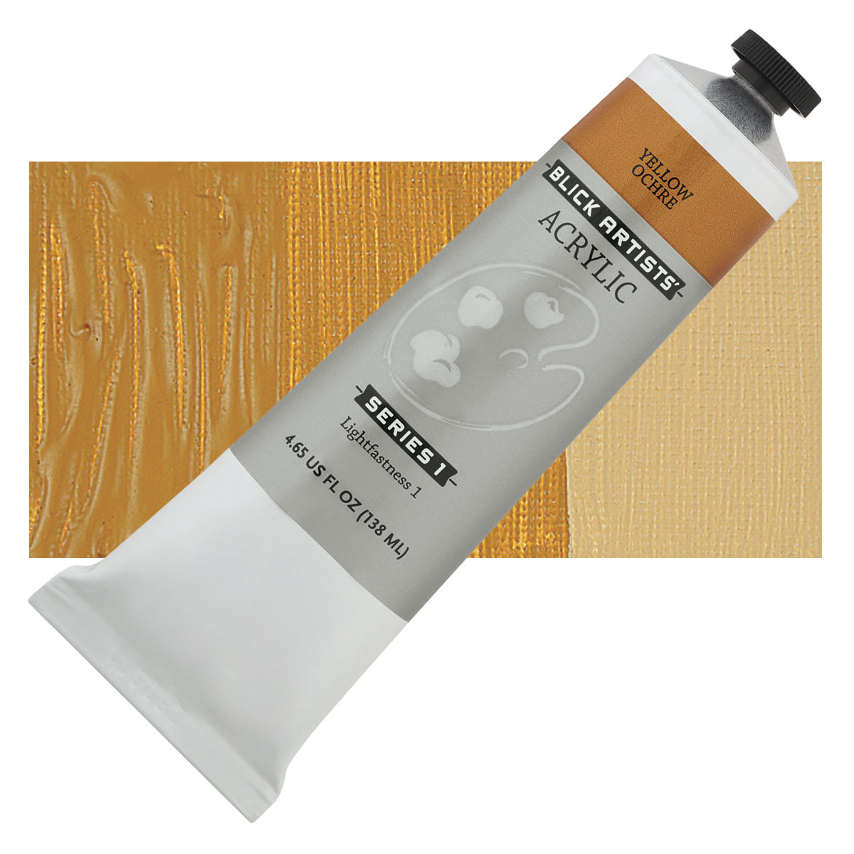 Blick Artists' Acrylic - Yellow Ochre, 4.65 oz tube and swatch