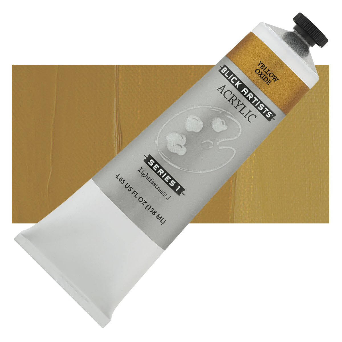 Blick Artists' Acrylic - Yellow Oxide, 4.65 oz tube and swatch