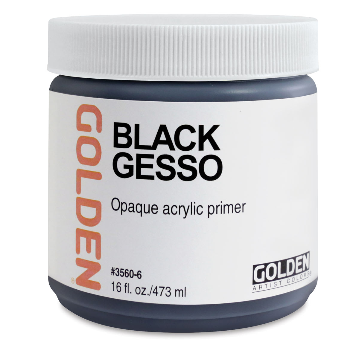 Golden Gesso - Black, 16 oz jar Golden Gesso - Black, 16 oz jar