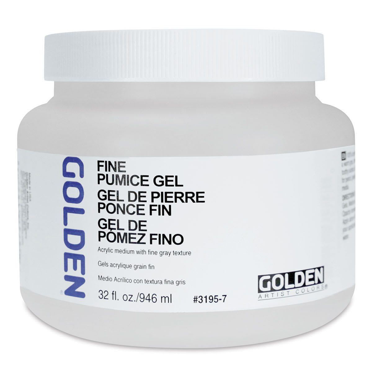 Golden Pumice Gel Medium - Fine, 32 oz jar Golden Pumice Gel Medium - Fine, 32 oz jar
