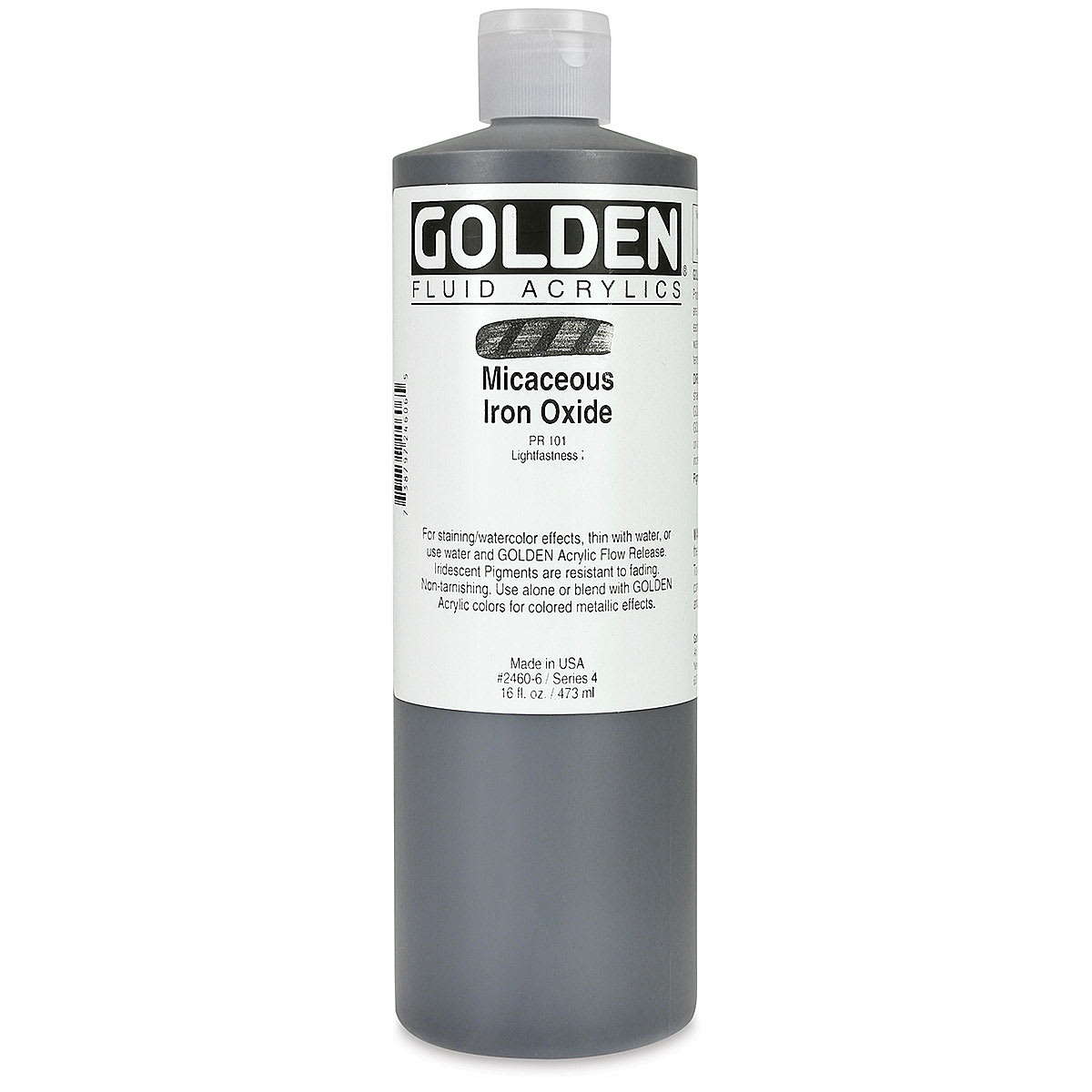 Golden Fluid Acrylics - Iridescent Micaceous Iron Oxide, 16 oz bottle