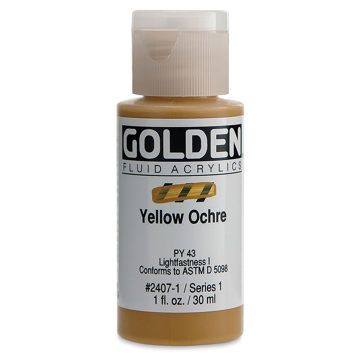 Golden Fluid Acrylics - Yellow Ochre, 1 oz bottle