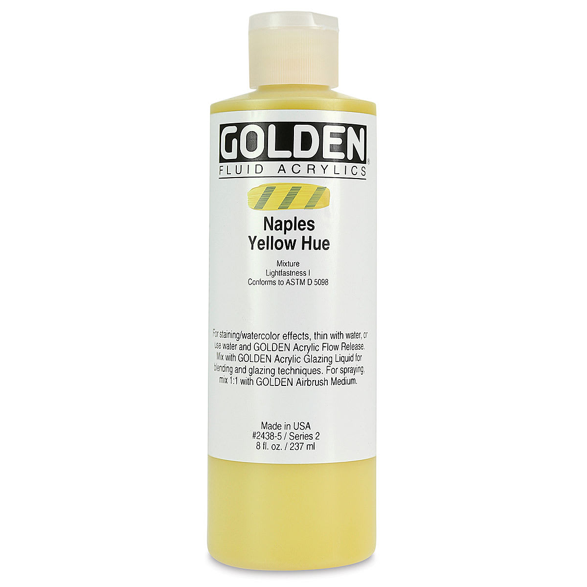 Golden Fluid Acrylics - Naples Yellow Historical Hue, 8 oz bottle