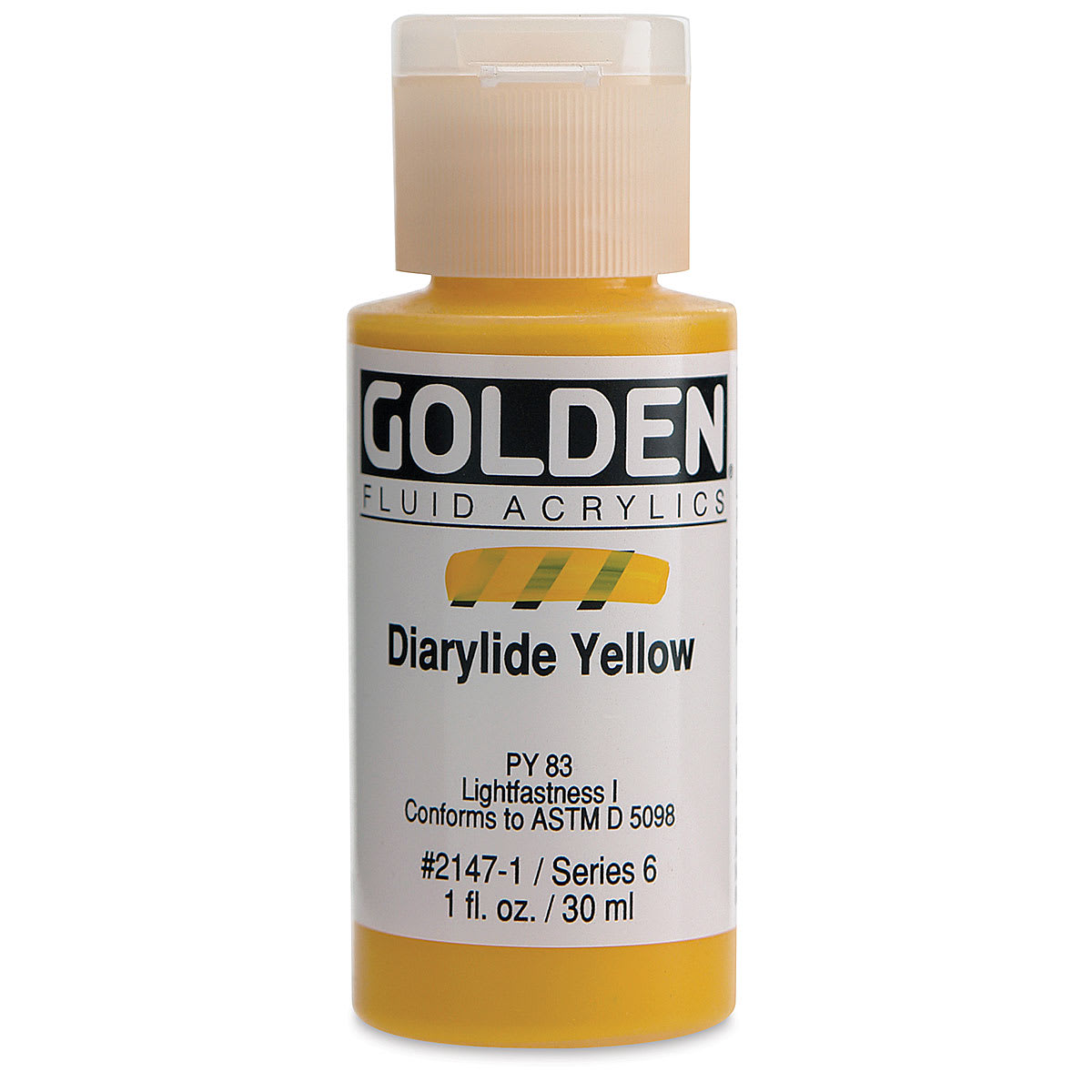 Golden Fluid Acrylics - Diarylide Yellow, 1 oz bottle