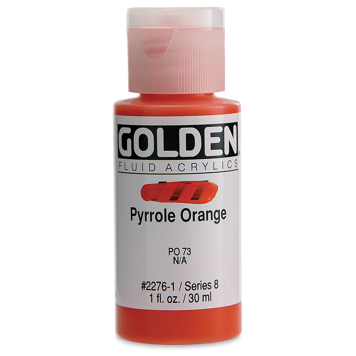 Golden Fluid Acrylics - Pyrrole Orange, 1 oz bottle