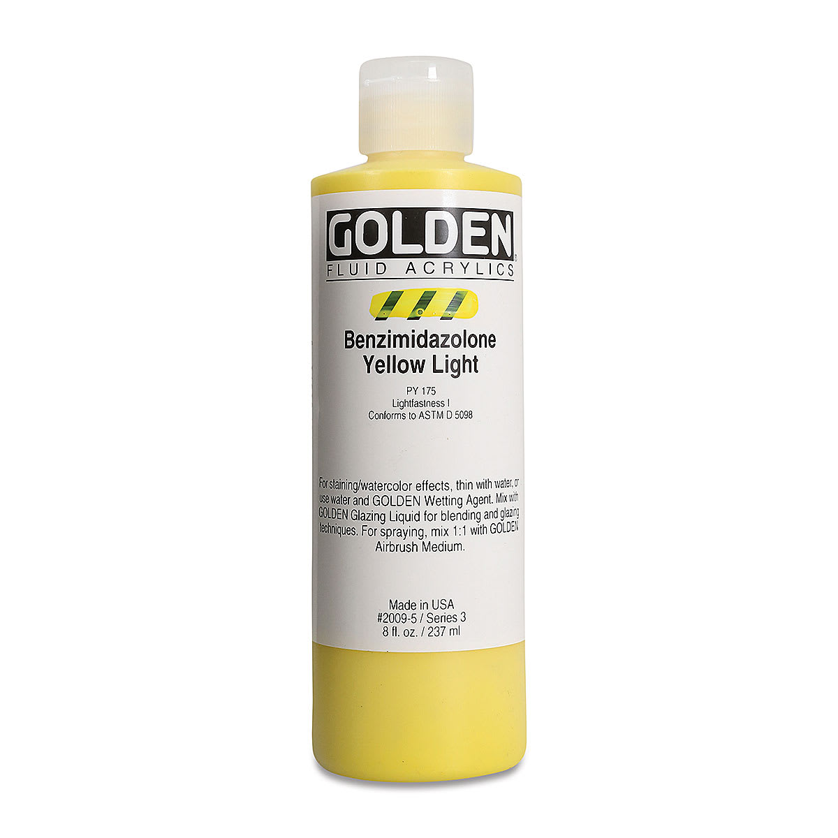 Golden Fluid Acrylics - Benzimidazolone Yellow Light, 8 oz bottle