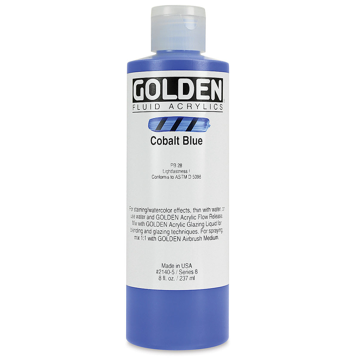 Golden Fluid Acrylics - Cobalt Blue, 8 oz bottle