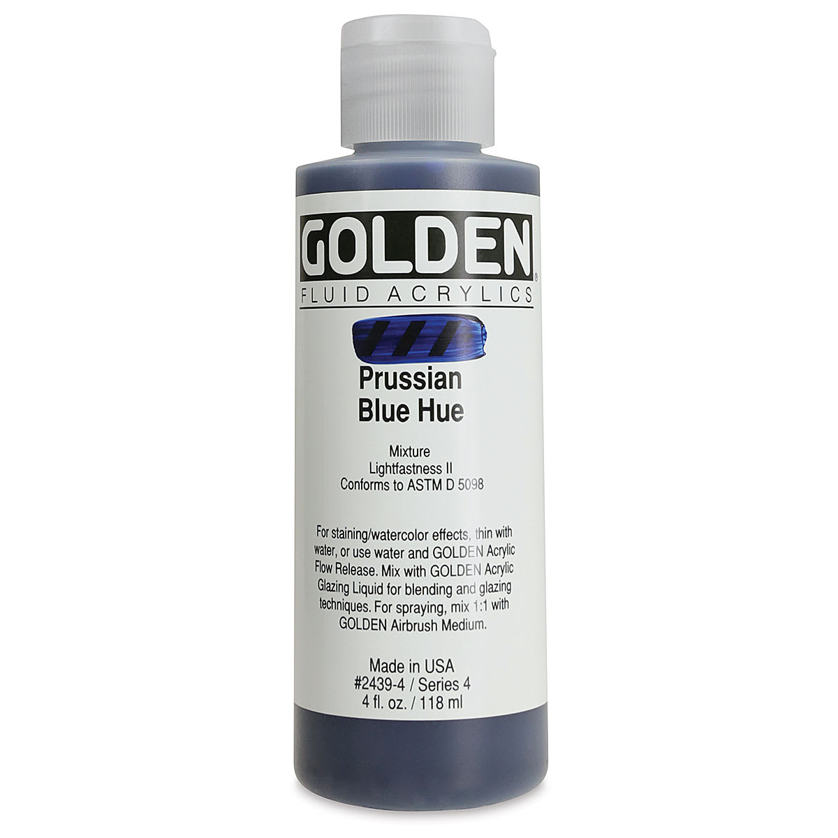 Golden Fluid Acrylics - Prussian Blue Historical Hue, 4 oz bottle