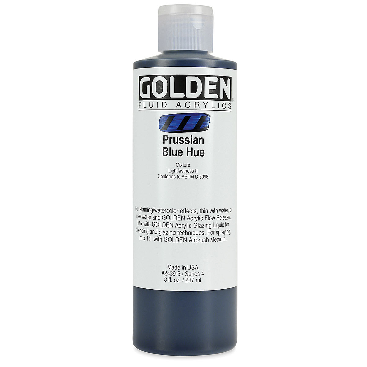Golden Fluid Acrylics - Prussian Blue Historical Hue, 8 oz bottle