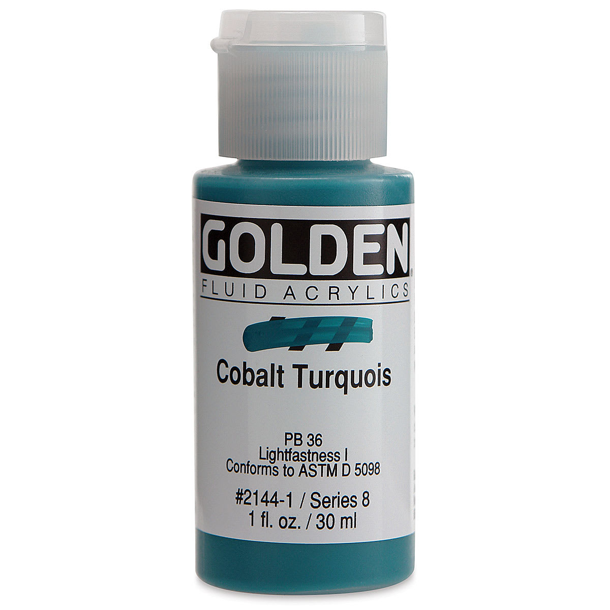 Golden Fluid Acrylics - Cobalt Turquoise, 1 oz bottle