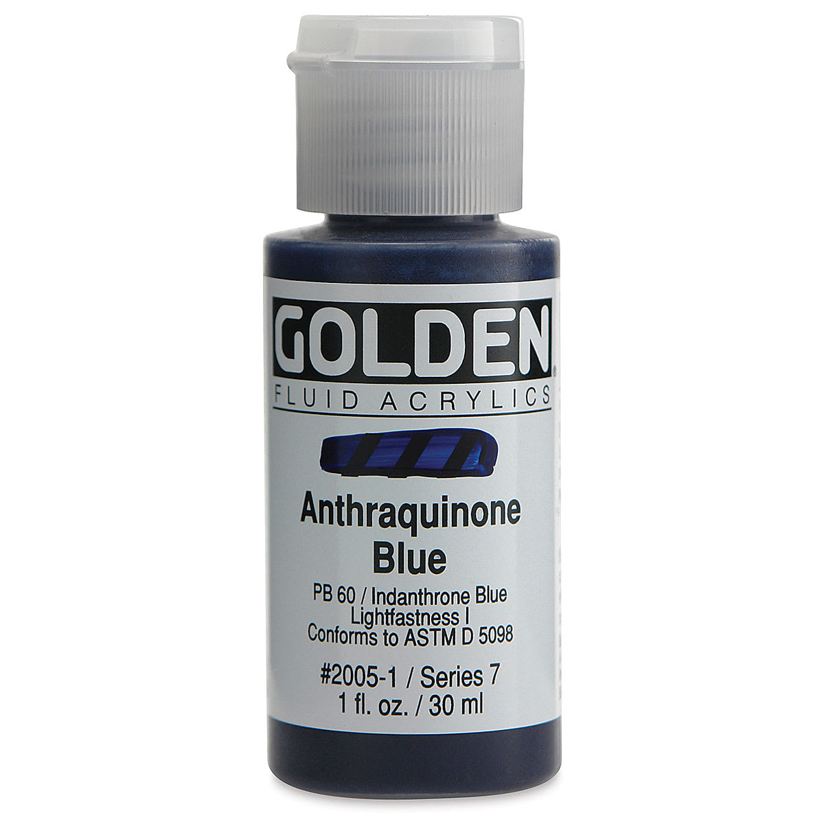 Golden Fluid Acrylics - Anthraquinone Blue, 1 oz bottle
