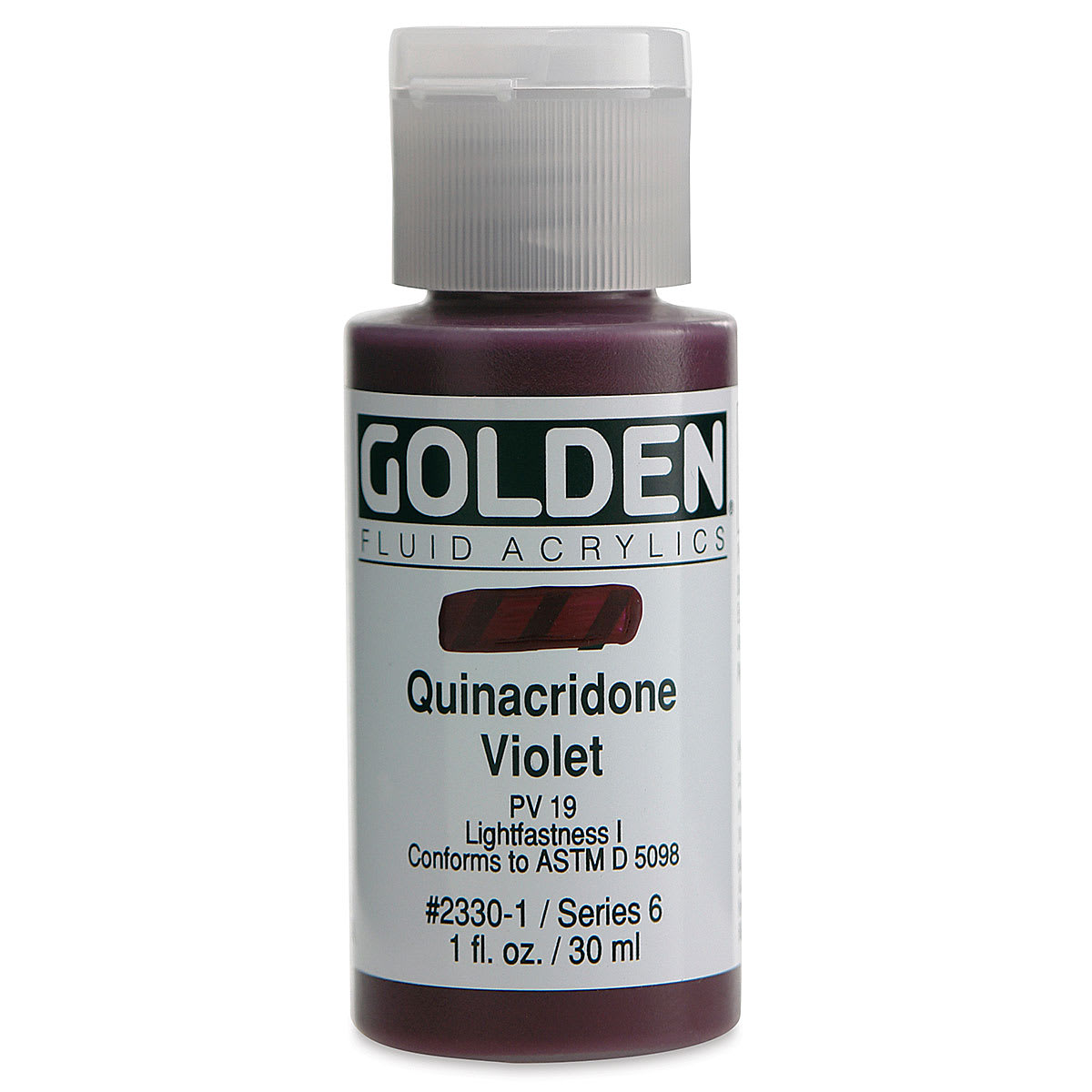 Golden Fluid Acrylics - Quinacridone Violet, 1 oz bottle