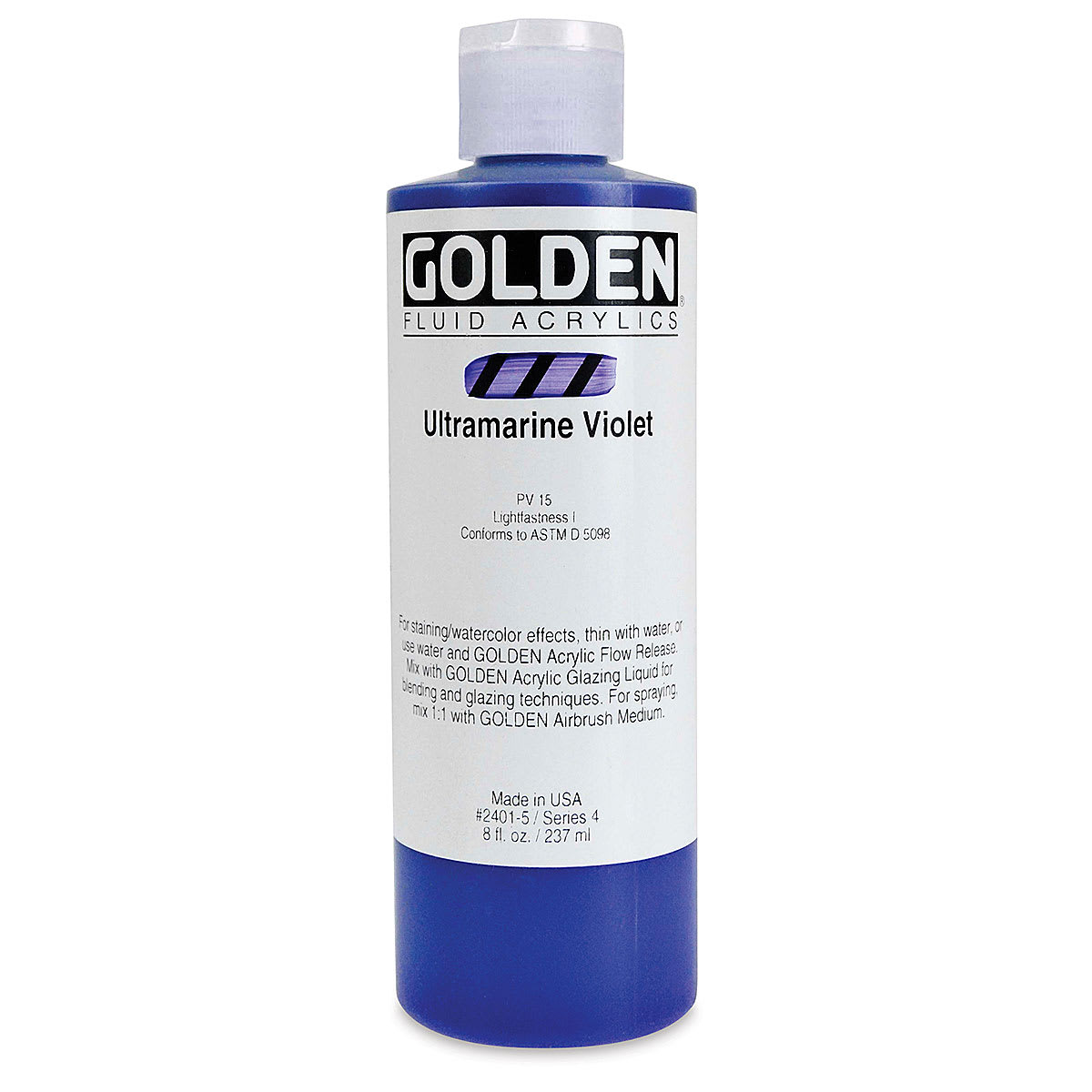 Golden Fluid Acrylics - Ultramarine Violet, 8 oz bottle