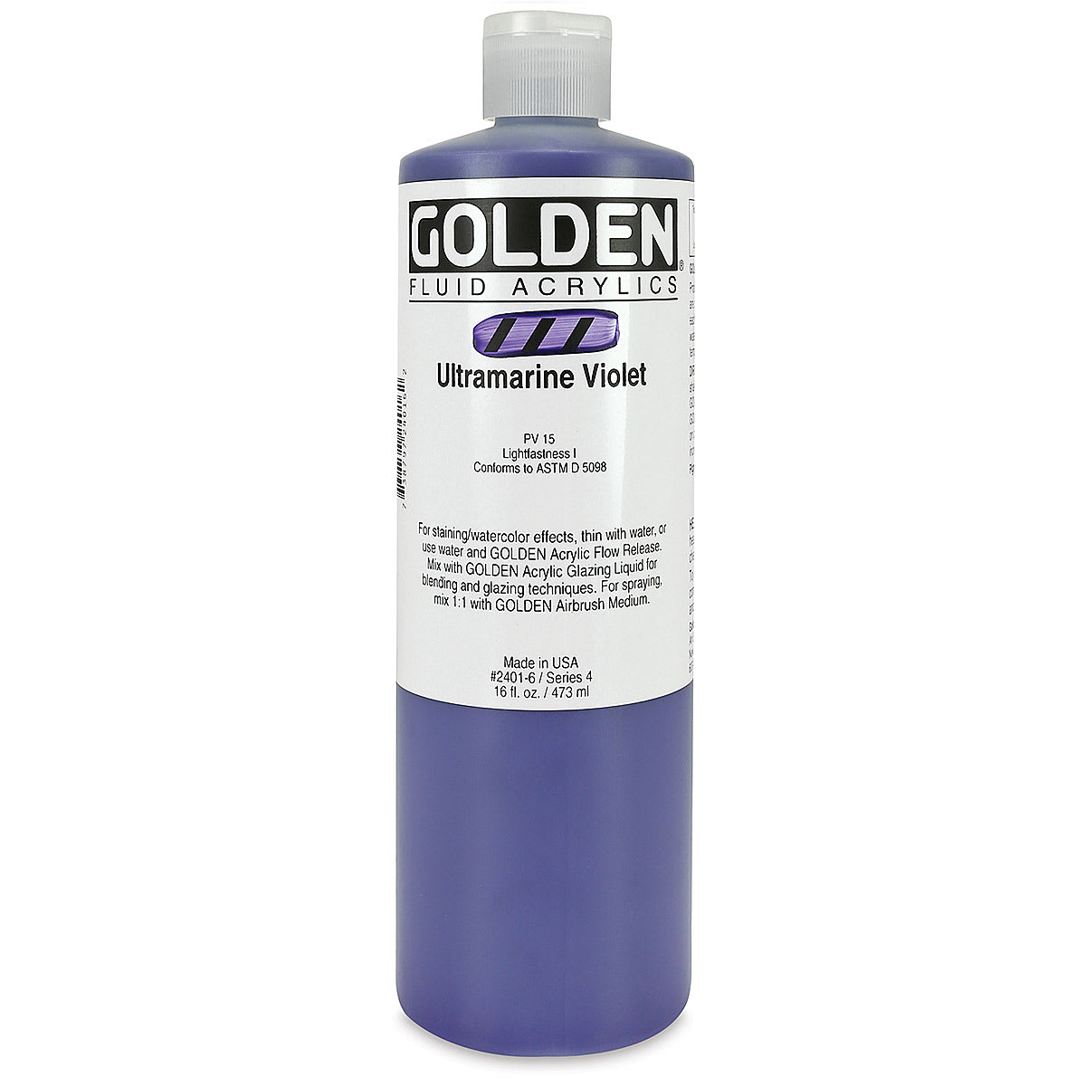 Golden Fluid Acrylics - Ultramarine Violet, 16 oz bottle