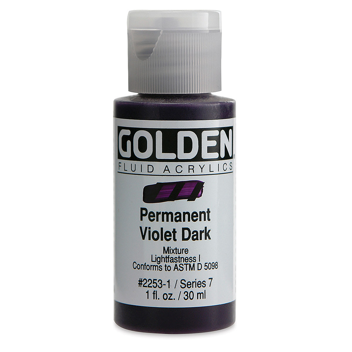 Golden Fluid Acrylics - Permanent Violet Dark, 1 oz bottle
