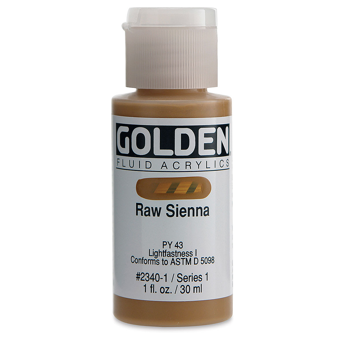 Golden Fluid Acrylics - Raw Sienna, 1 oz bottle