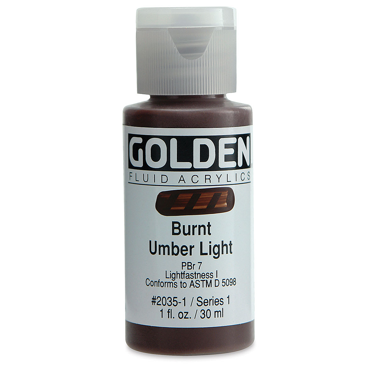 Golden Fluid Acrylics - Burnt Umber Light, 1 oz bottle