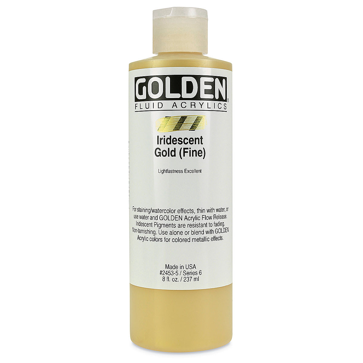 Golden Fluid Acrylics - Iridescent Gold (Fine), 8 oz bottle