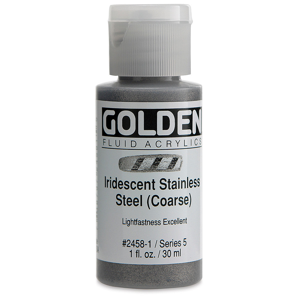 Golden Fluid Acrylics - Iridescent Stainless Steel, 1 oz bottle