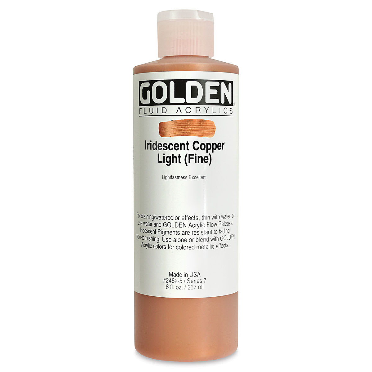 Golden Fluid Acrylics - Iridescent Copper Light (Fine), 8 oz bottle