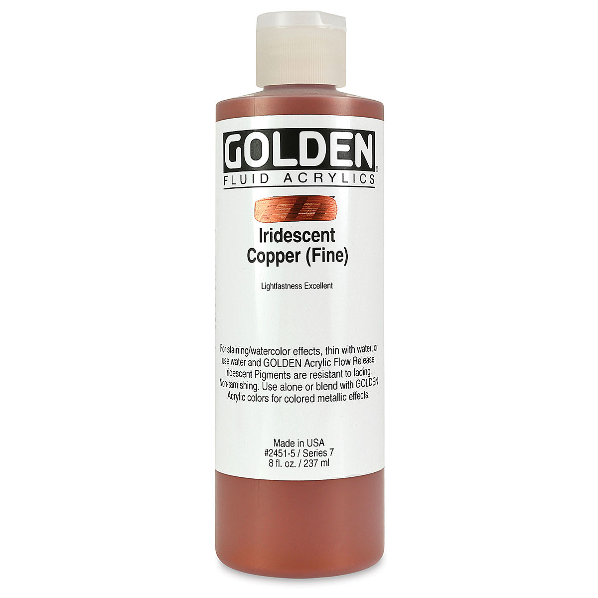 Golden Fluid Acrylics - Iridescent Copper (Fine), 8 oz  bottle