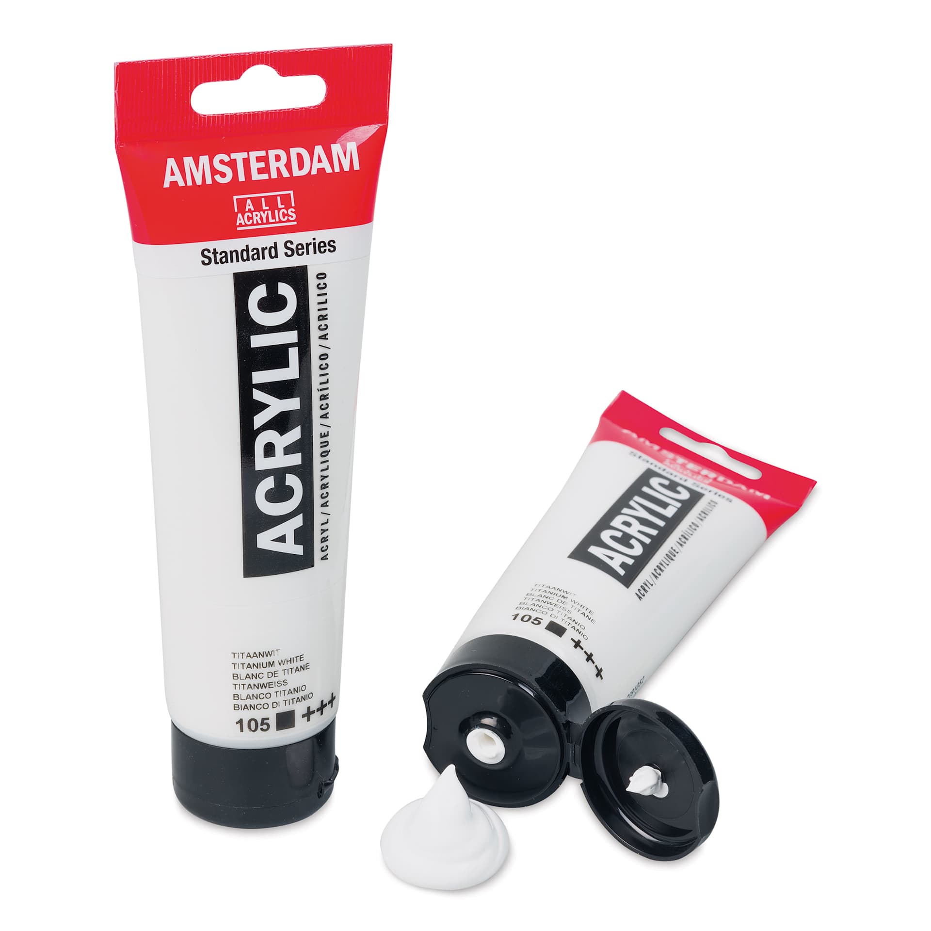 Amsterdam Standard Series Acrylics - Pkg of 2, Titanium White, 120 ml tubes out of package