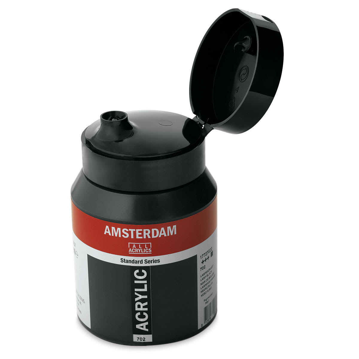 Amsterdam Standard Series Acrylic  Lamp Black, 500 ml, Bottle with lid open