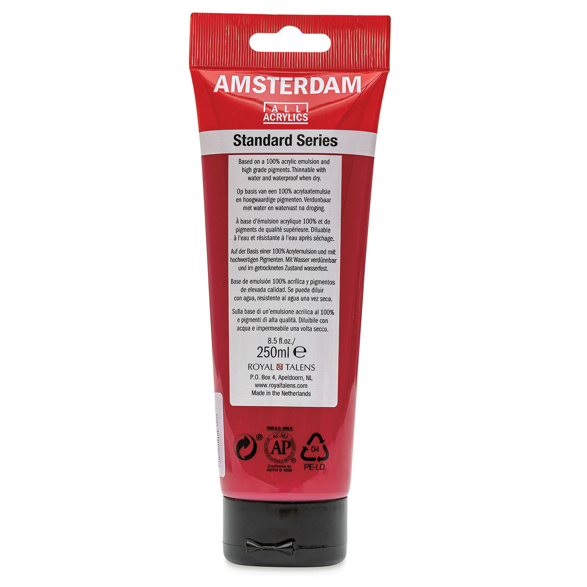 Amsterdam Standard Series Acrylic - Carmine, 250 ml Tube back