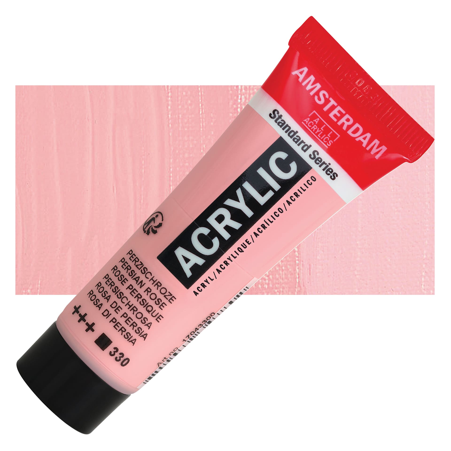 Amsterdam Standard Series Acrylic - Persian Rose, 20 ml Tube and swatch