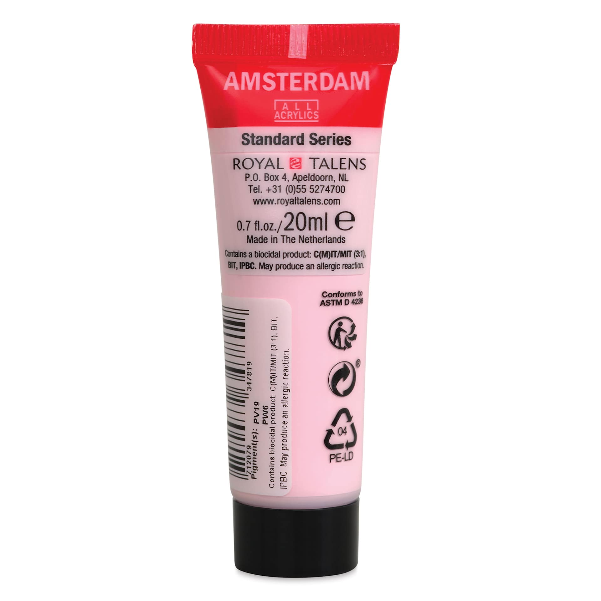Amsterdam Standard Series Acrylic - Light Rose, 20 ml Tube back