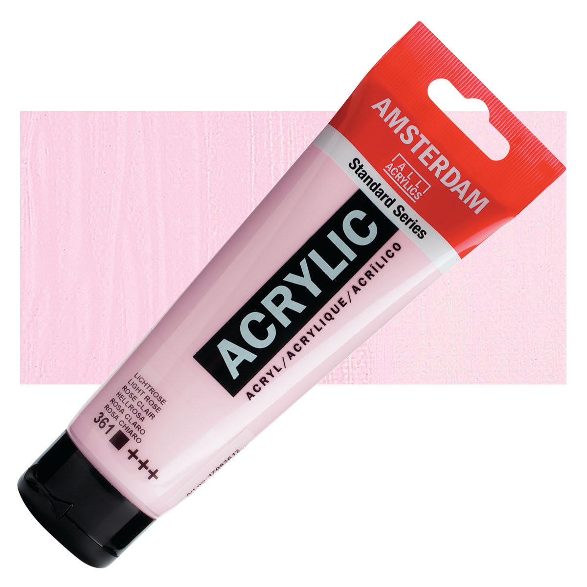 Amsterdam Standard Series Acrylic Paint - Light Rose, 120 ml tube and swatch Amsterdam Standard Series Acrylic Paint - Light Rose, 120 ml tube and swatch