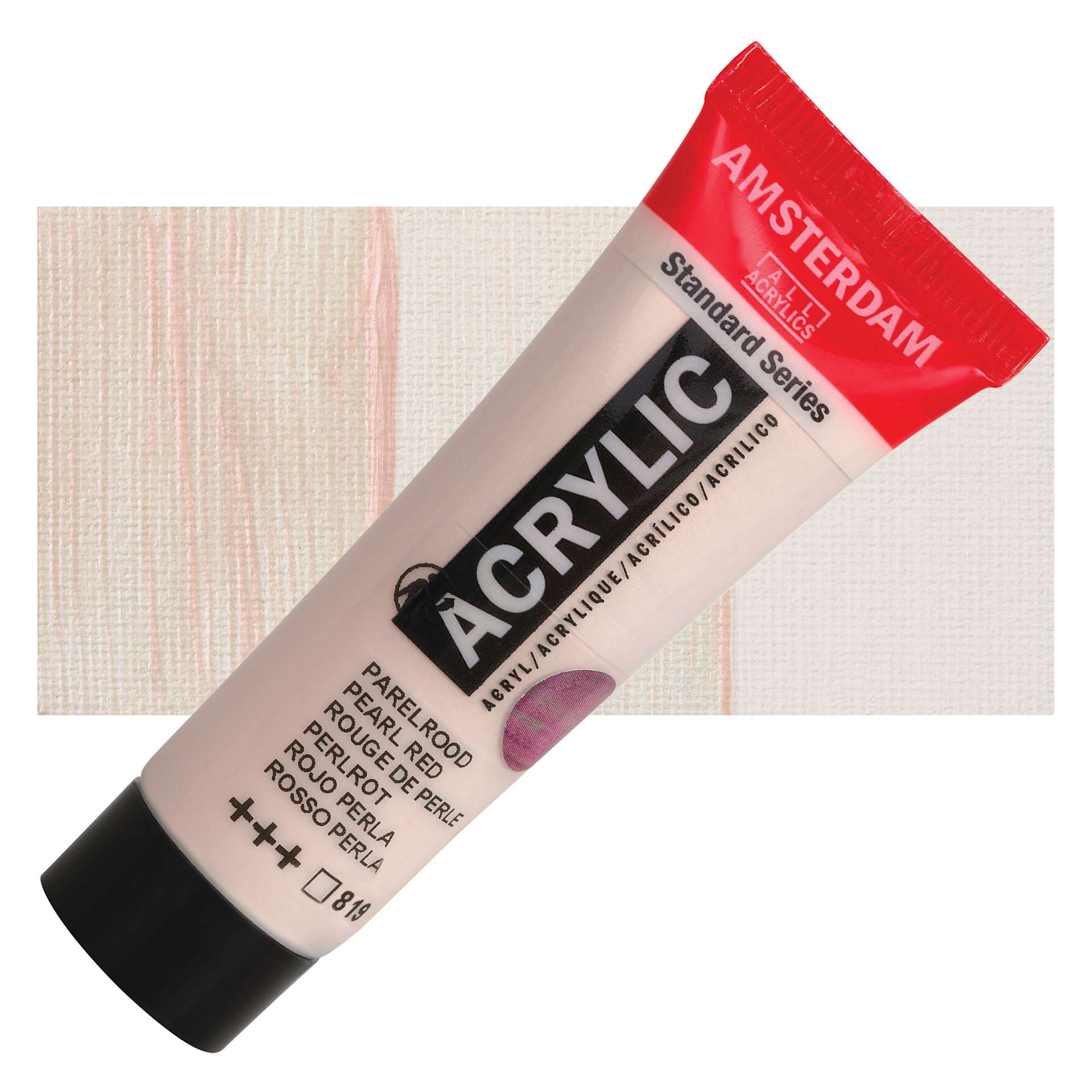 Amsterdam Standard Series Acrylic - Pearl Red, 20 ml Tube and swatch