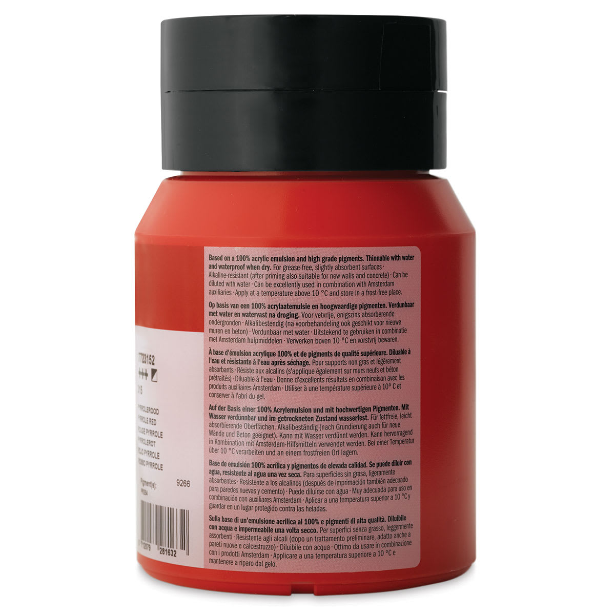 Amsterdam Standard Series Acrylic - Pyrrole Red, 500 ml, Bottle