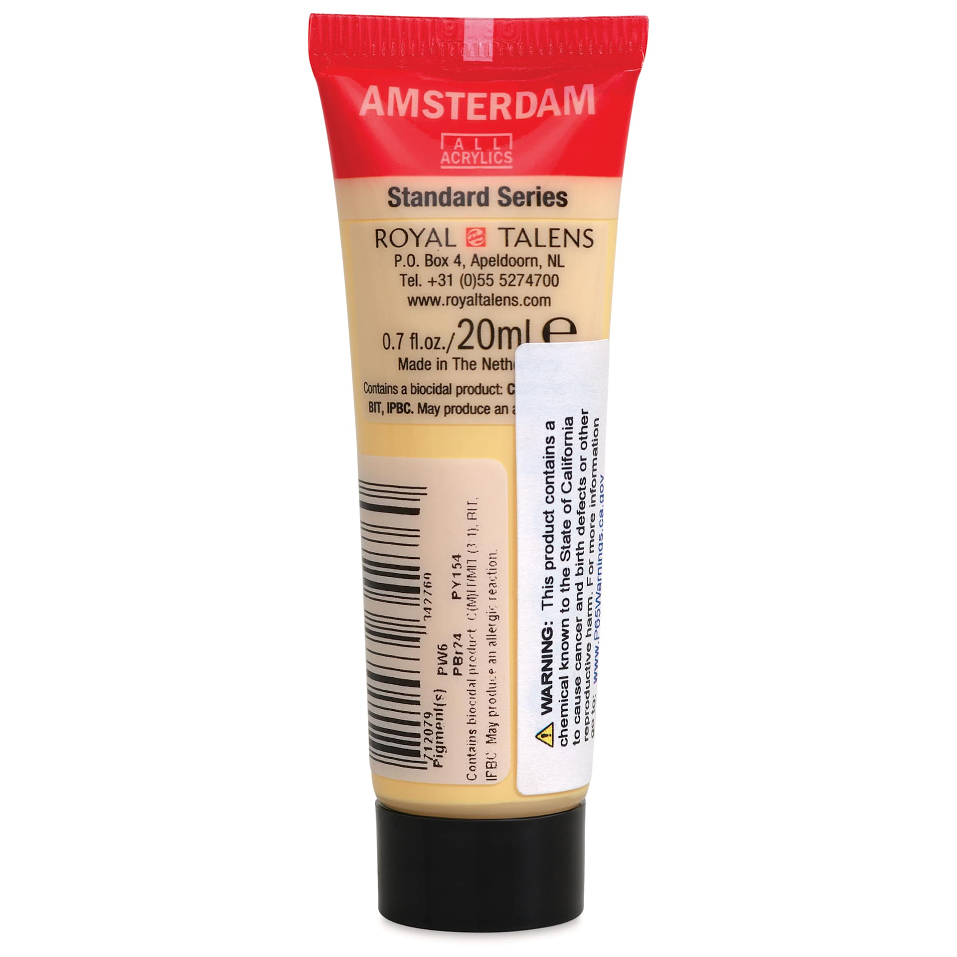 Amsterdam Standard Series Acrylic - Naples Yellow Deep, 20 ml Tube back