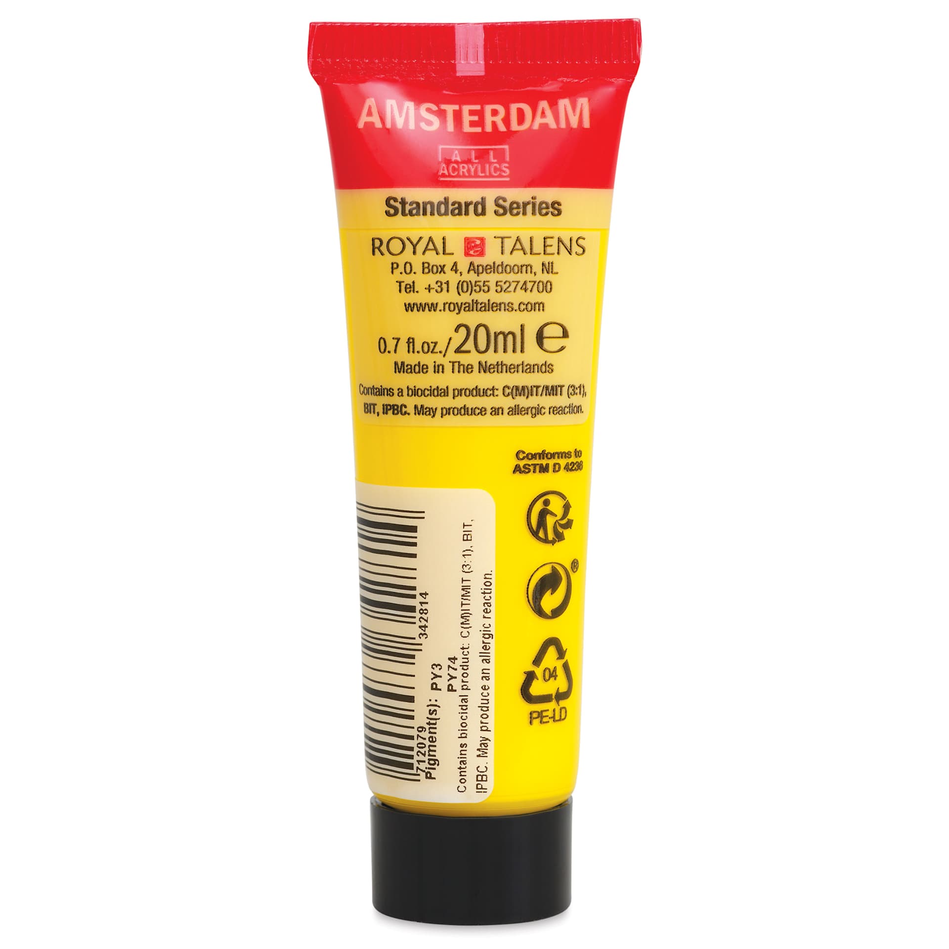Amsterdam Standard Series Acrylic - Primary Yellow, 20 ml Tube back