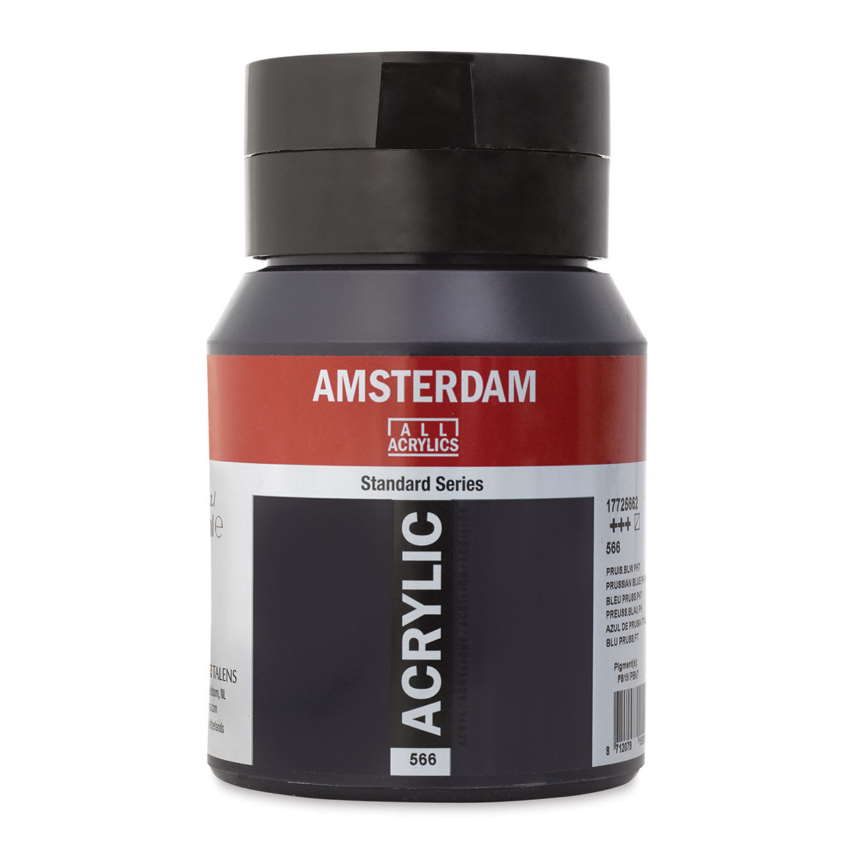 Amsterdam Standard Series Acrylic Paint - Prussian Blue, 500 ml, Bottle (Front) Amsterdam Standard Series Acrylic Paint - Prussian Blue, 500 ml, Bottle (Front)