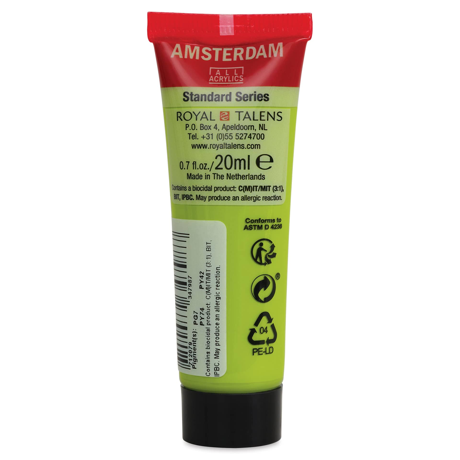 Amsterdam Standard Series Acrylic - Olive Green Light, 20 ml Tube back