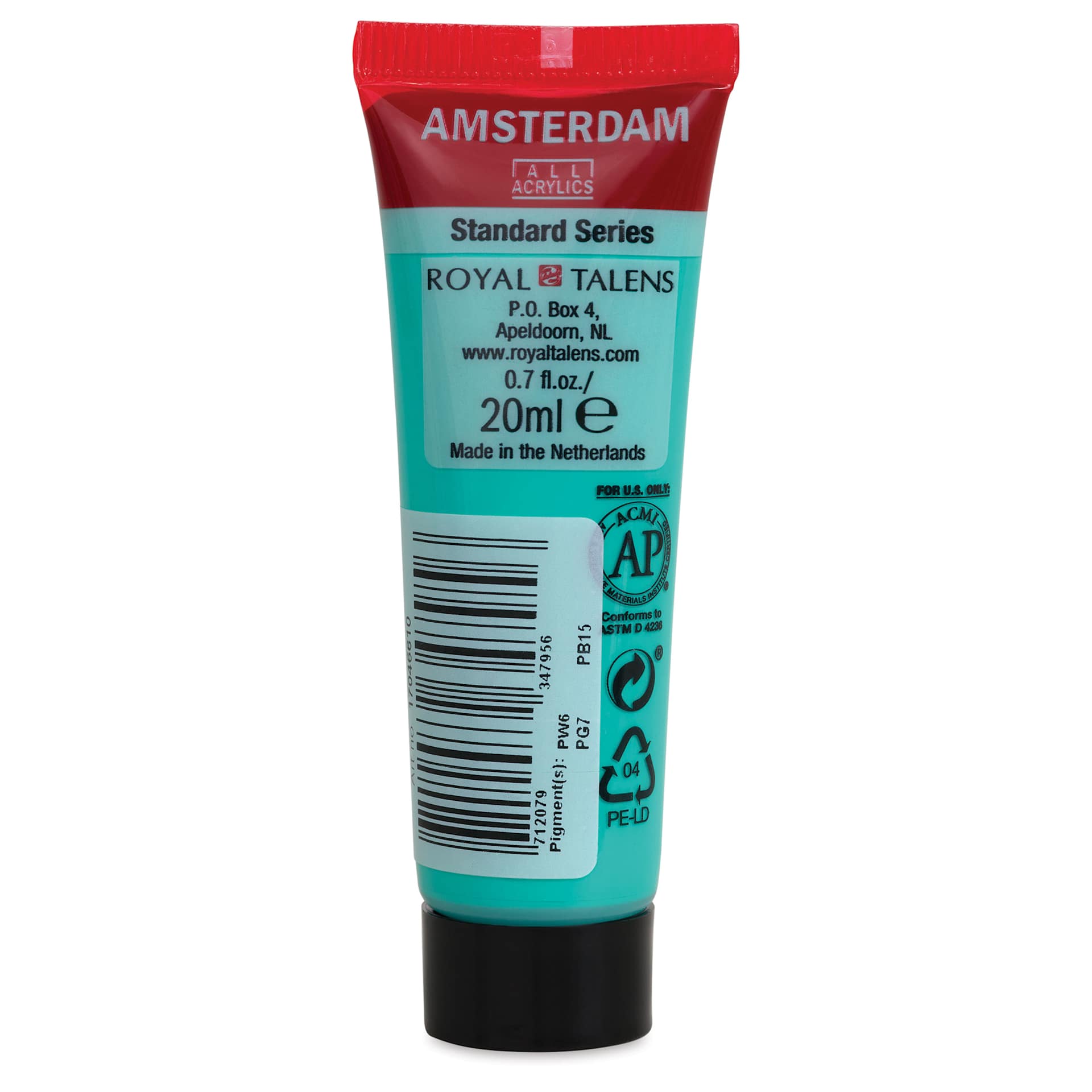 Amsterdam Standard Series Acrylic - Turquoise Green, 20 ml Tube back