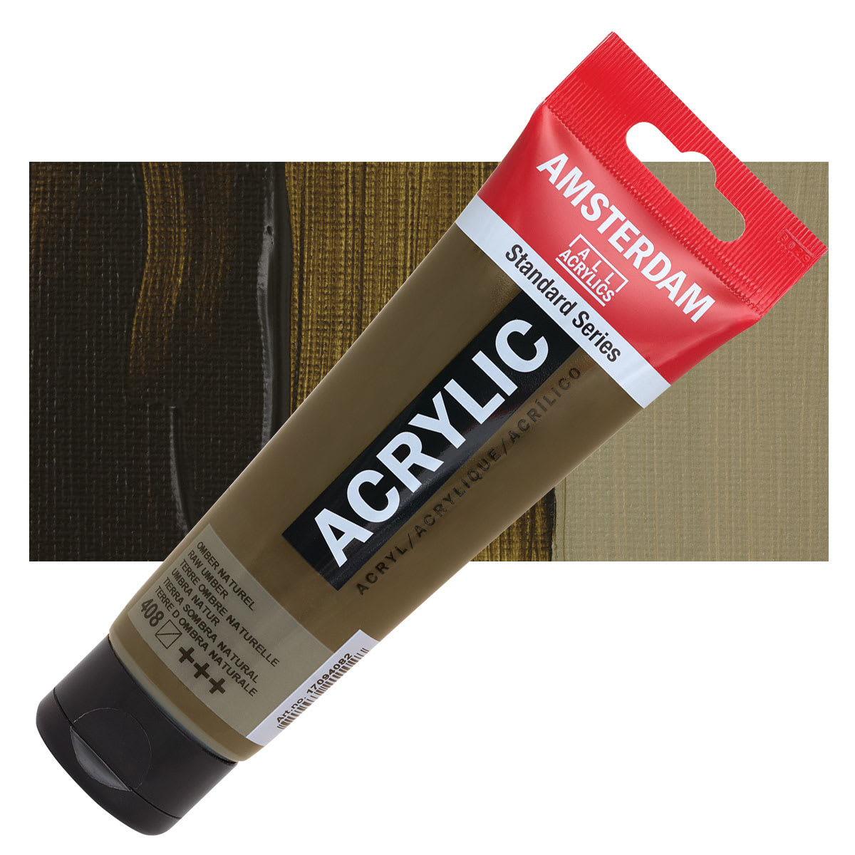 Amsterdam Standard Series Acrylic Paint - Raw Umber, 120 ml Tube and swatch