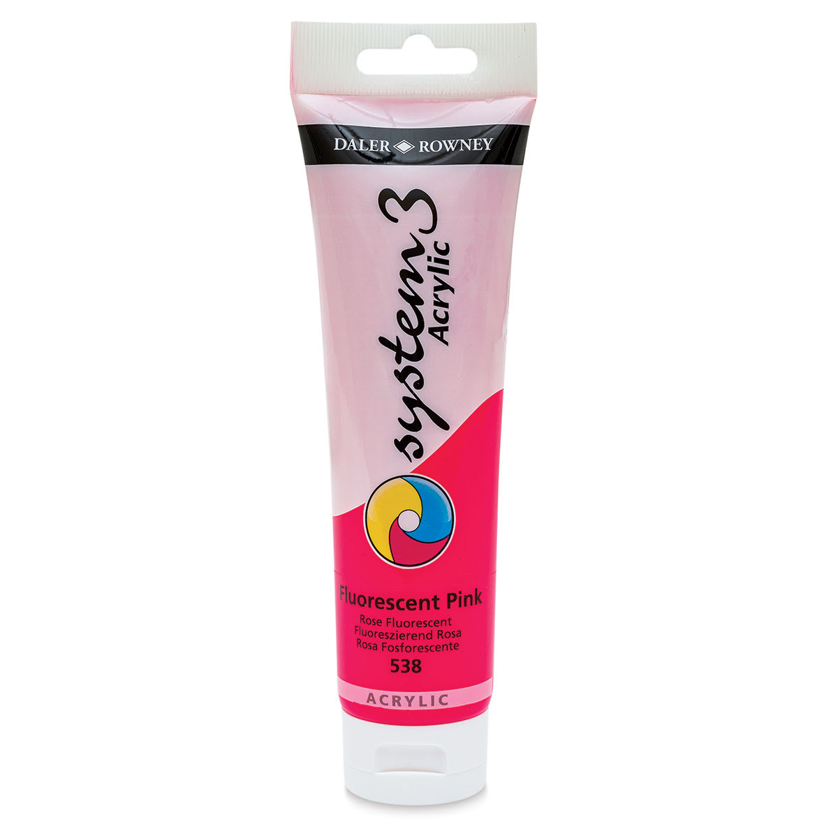 Daler-Rowney System3 Acrylic - Fluorescent Pink, 150 ml tube