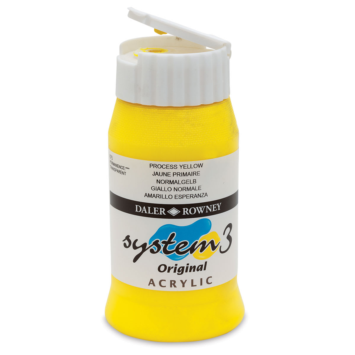 Daler-Rowney System3 Acrylic - Process Yellow, 500 ml bottle
