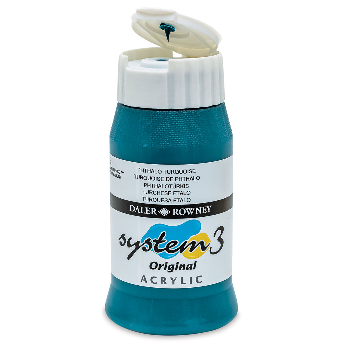 Daler-Rowney System3 Acrylic - Phthalo Turquoise, 500 ml bottle Daler-Rowney System3 Acrylic - Phthalo Turquoise, 500 ml bottle