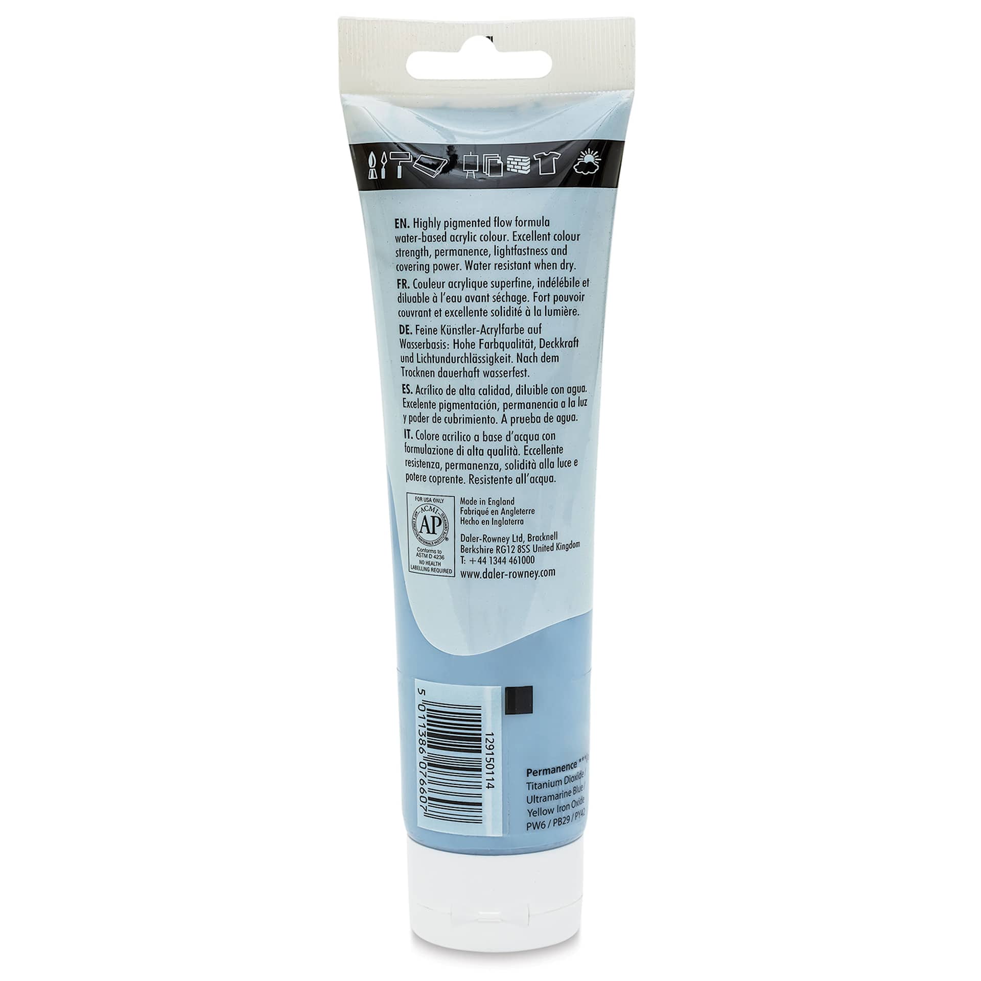 Daler-Rowney System3 Acrylic - Wedgwood, 150 ml tube back