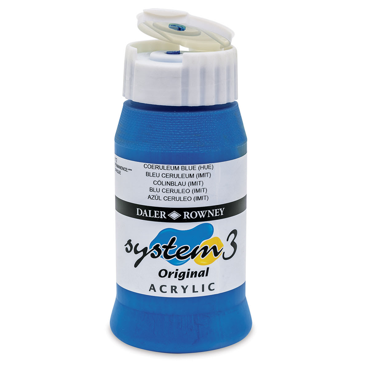 Daler-Rowney System3 Acrylic - Coeruleum Hue, 500 ml bottle