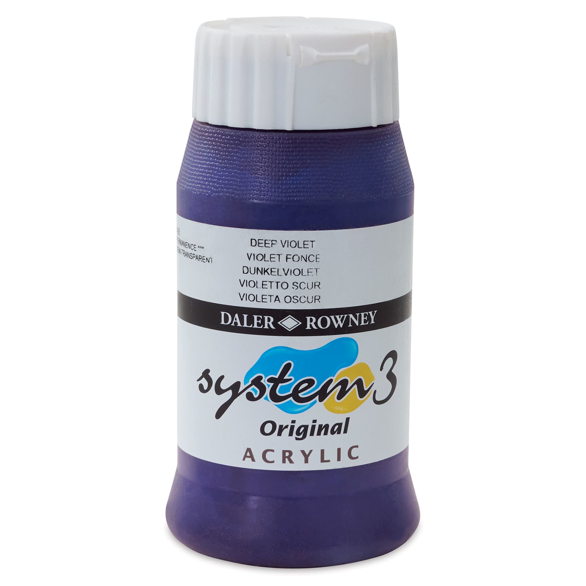 Daler-Rowney System3 Acrylic - Deep Violet, 500 ml bottle