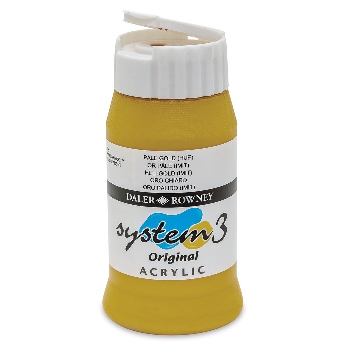 Daler-Rowney System3 Acrylic - Pale Gold Hue, 500 ml bottle Daler-Rowney System3 Acrylic - Pale Gold Hue, 500 ml bottle