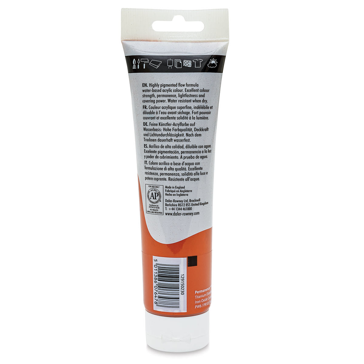 Daler-Rowney System3 Acrylic - Copper Hue, 150 ml tube back