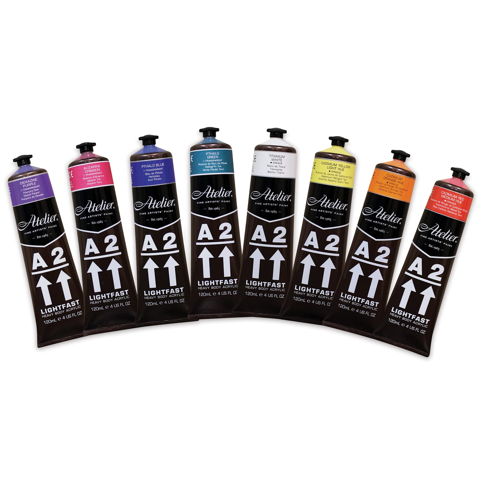 Chroma Atelier A2 Lightfast Heavy Body Acrylic Paint - Assorted colors, Set of 8, 120 ml tubes Chroma Atelier A2 Lightfast Heavy Body Acrylic Paint - Assorted colors, Set of 8, 120 ml tubes